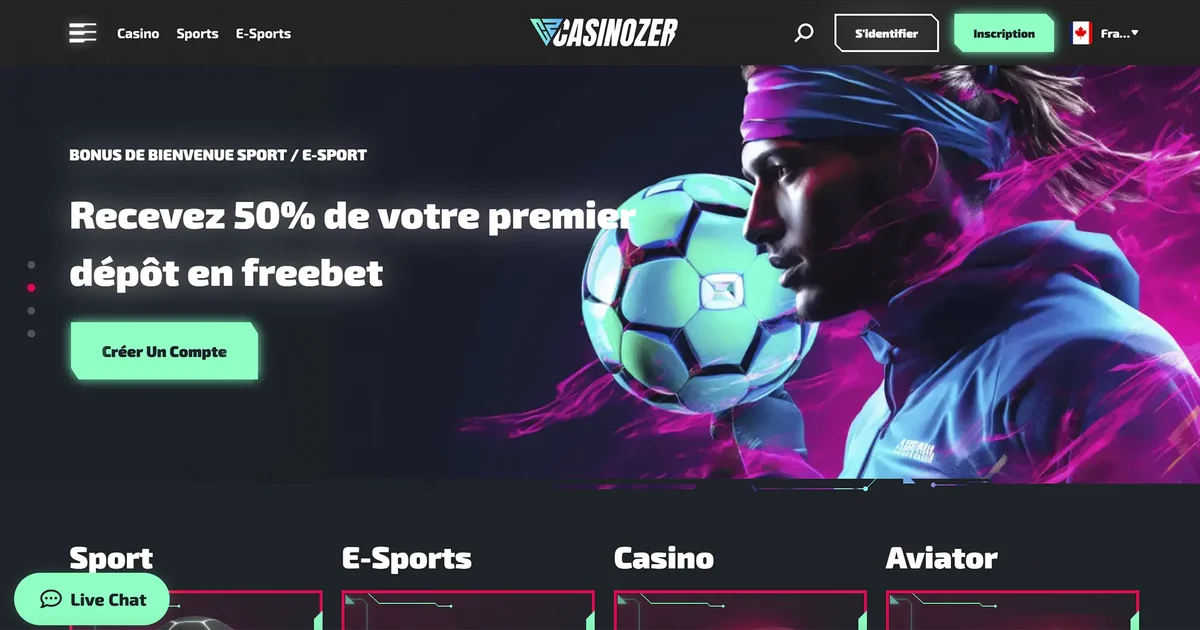 Interface et écrans de l application mobile Casinozer