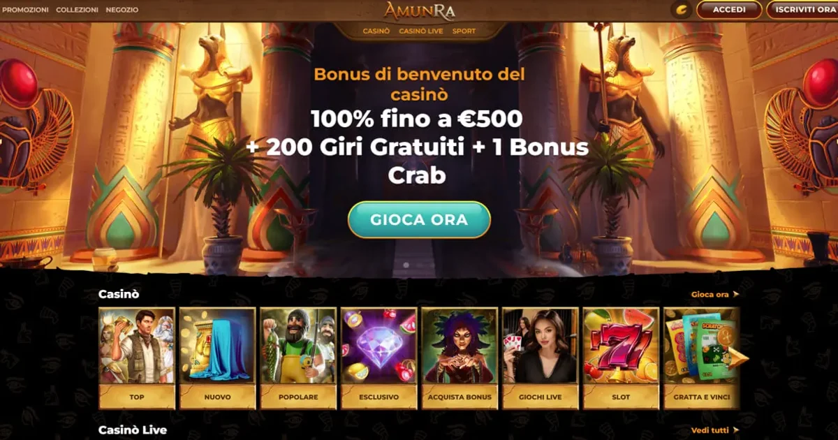 Amun Ra Casino Online: recensione completa del sito