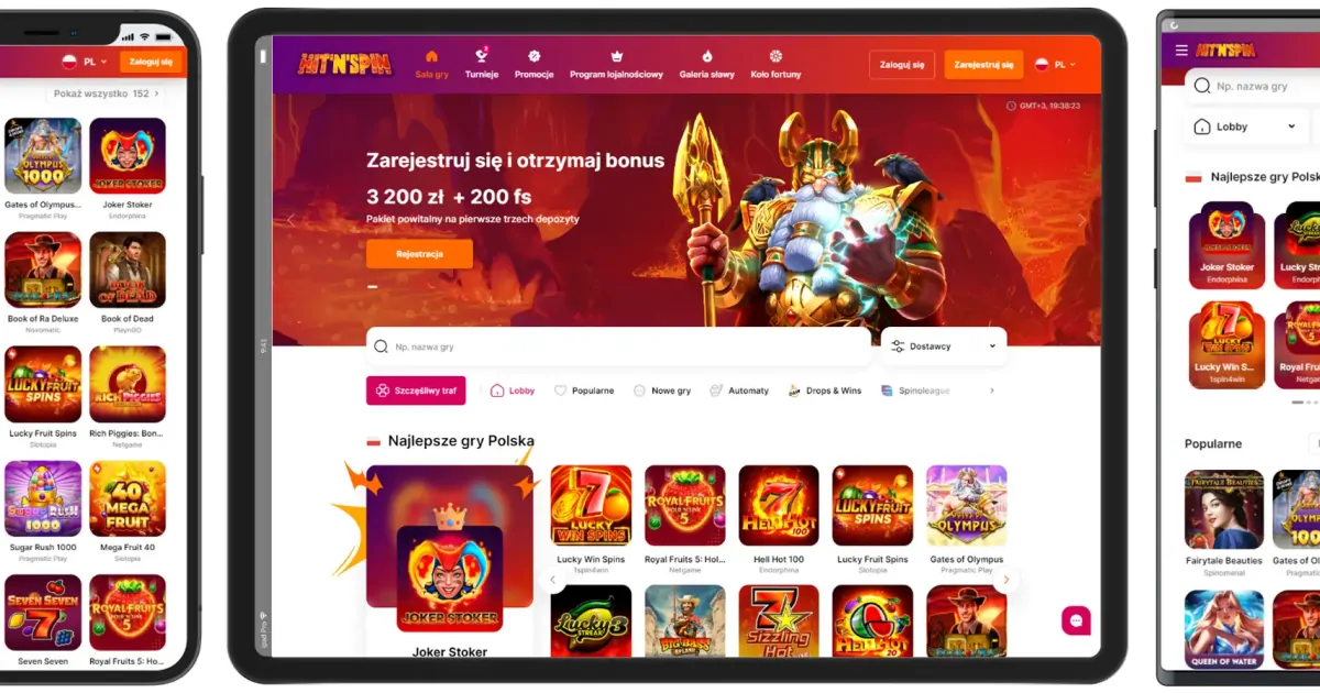 Wizualizacja gier i bonusów w Hitnspin