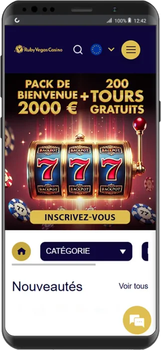 Accueil mobile RubyVegas.