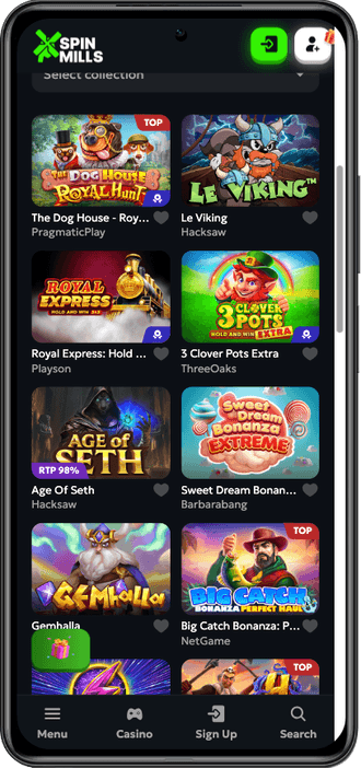 SpinMills bonus games