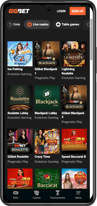 Ζωντανό καζίνο GGbet στην Ελλάδα GGbet live casino