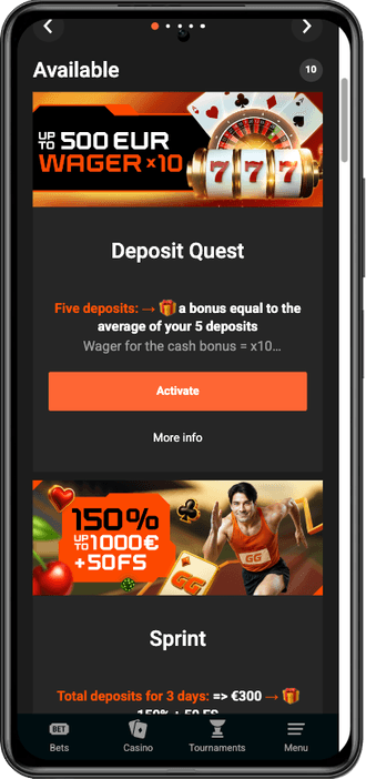 Μπόνους GGbet GGbet casino bonuses