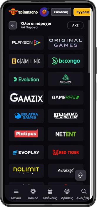 Spinmacho casino providers