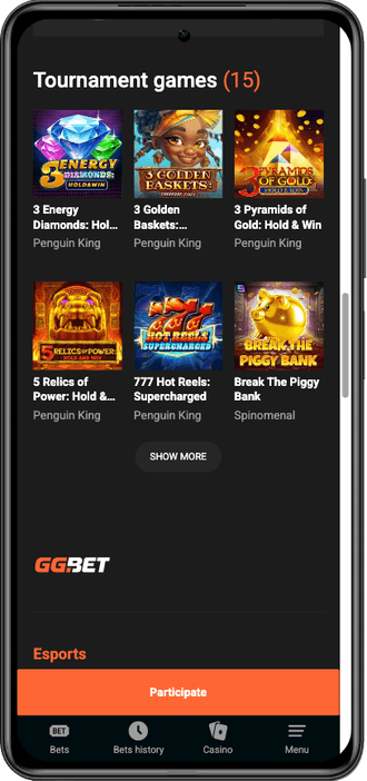Τουρνουά GGbet GGbet tournament games