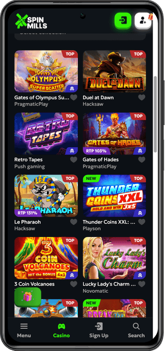 SpinMills casino slots