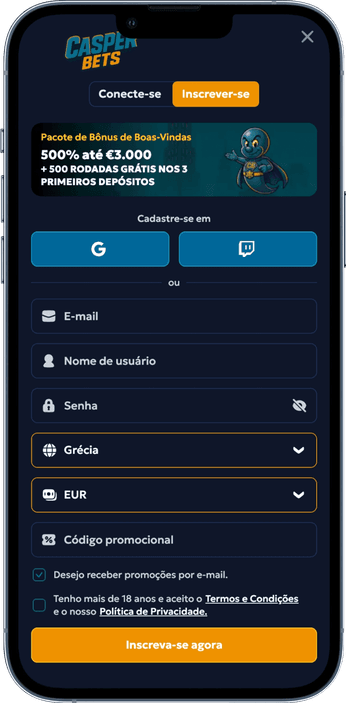 Como criar conta no Cash Lounge Casino Processo de registo no Casino Cash Lounge