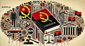 Image abstraite symbolisant l'évolution de la Constitution de l'Angola de 1975 à aujourd'hui.