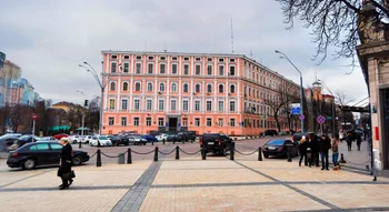 Bâtiment historique de la Direction générale du ministère de l’Intérieur de l’Ukraine à Kiev, situé rue Akademika Bogomoltsa.