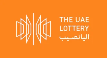 يانصيب الإمارات (The UAE Lottery): الشعار الرسمي باللغتين العربية والإنجليزية.