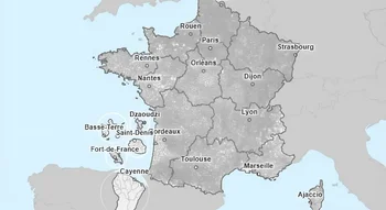 Carte de la France illustrant le Classement des communes en zone de revitalisation rurale.