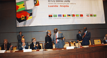 Conférence de la Communauté des Pays de Langue Portugaise, mettant en avant la coopération entre les membres depuis 1996.