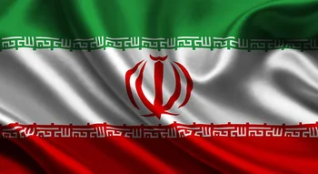 علم إيران (Iran Flag): علم الجمهورية الإسلامية الإيرانية متموج بألوانه الثلاثة والشعار الوطني.