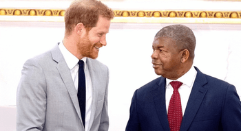 Rencontre entre le prince Harry et le président angolais João Lourenço, symbolisant le renforcement des relations entre la famille royale britannique et l'Angola.
