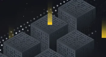 Illustration abstraite représentant des blocs numériques symbolisant Binance Smart Chain.