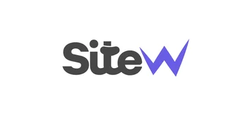 Logo officiel SiteW en version typographique avec symbole graphique violet.