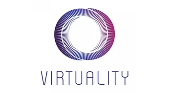 Logo officiel de Virtuality Paris avec dégradé bleu et violet en forme de cercle dynamique.