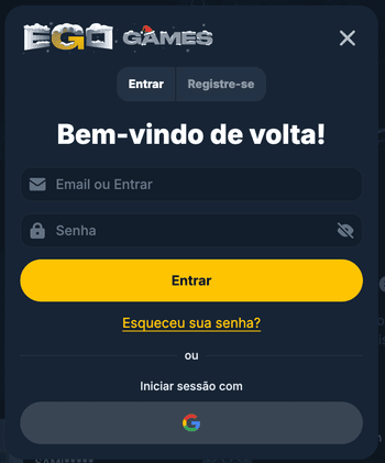 Login no casino online Ego Games