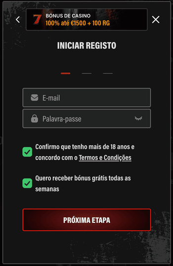 Registo no casino Jokery