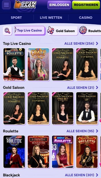 Spin-Bara Casino Live