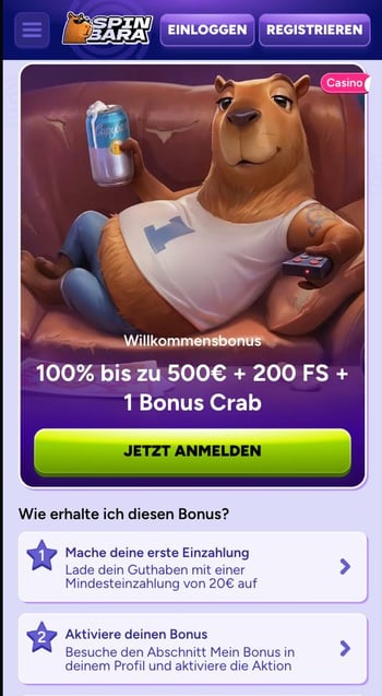 Spinbara Casino Willkommensbonus