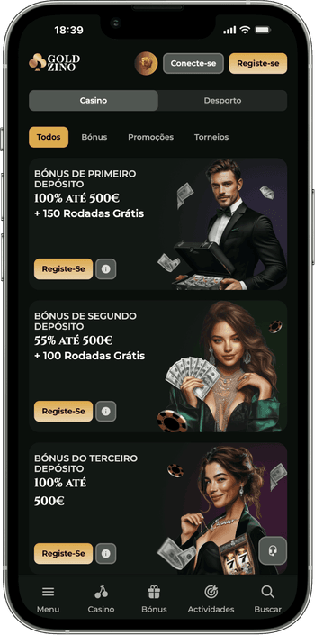 Bónus de registo Bónus de registo no Goldzino