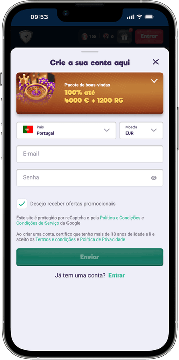 Registo no casino Registo no Safe casino