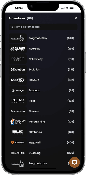 Fornecedores de software de jogos no Corsaza