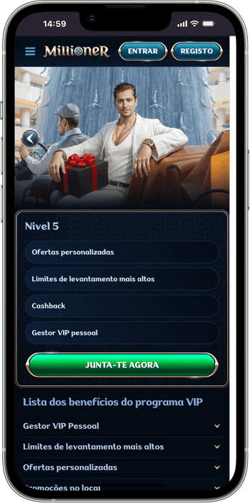 Programa VIP Programa VIP no Millioner casino