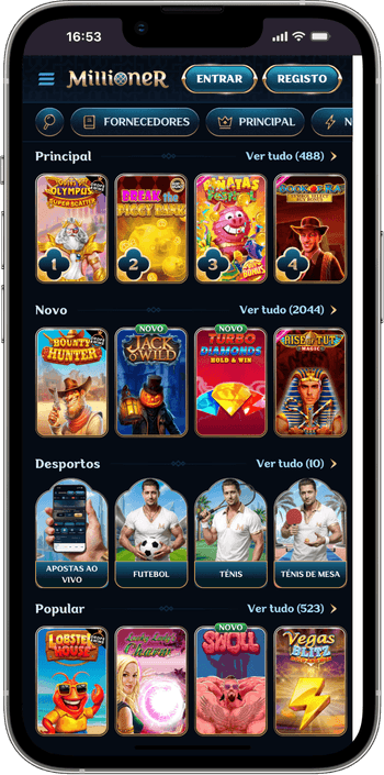 Variedade de jogos Variedade de jogos no Millioner