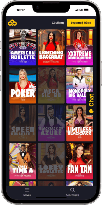 Ζωντανό καζίνο στο καζίνο Chancer bet