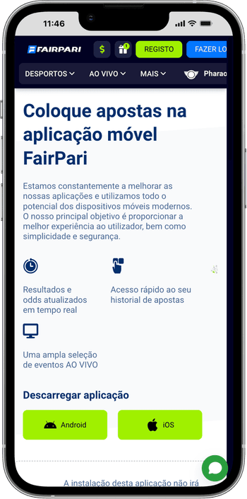 Aplicação de jogo Aplicação de jogo no Fairpari