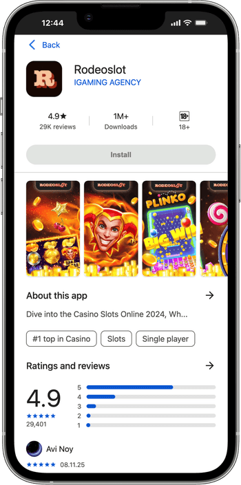 Versão móvel do site Versão móvel do site no RodeoSlots