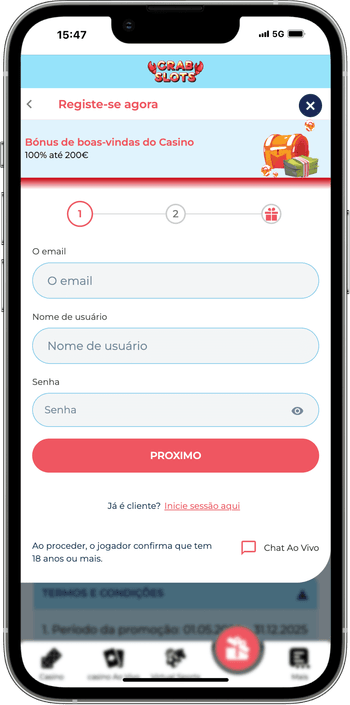 Registo no casino Registo no Crabslots casino