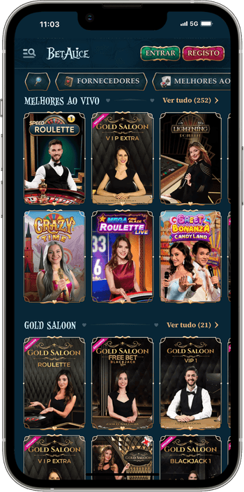 Casino ao vivo no Casino BetAlice online