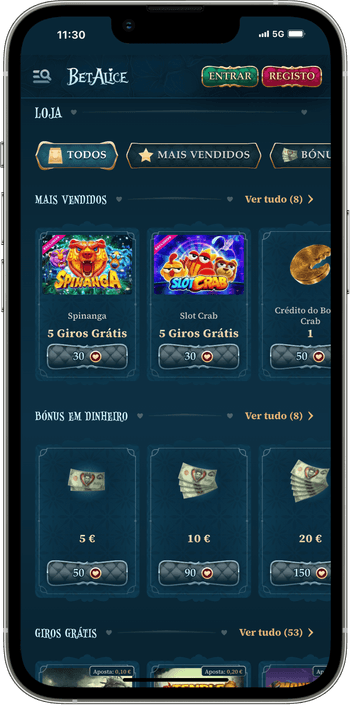 Loja no Casino BetAlice online