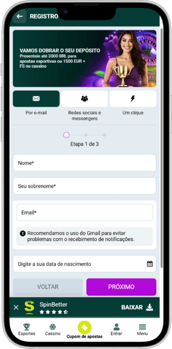 Cadastro no casino Spinbetter Cadastro