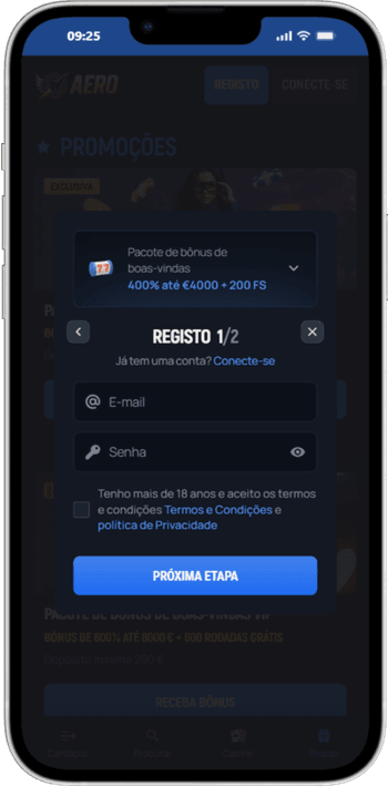 Registo no casino online Registo no Aerobet casino online