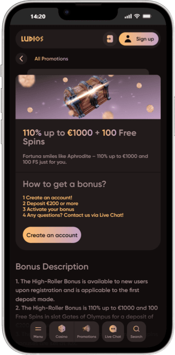 Bónus para High Rollers Casino Ludios Bónus para High Rollers