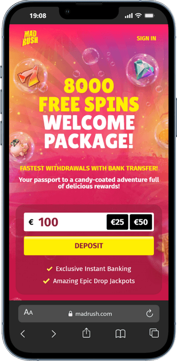 Skärmbild på Mad Rush från mobilen