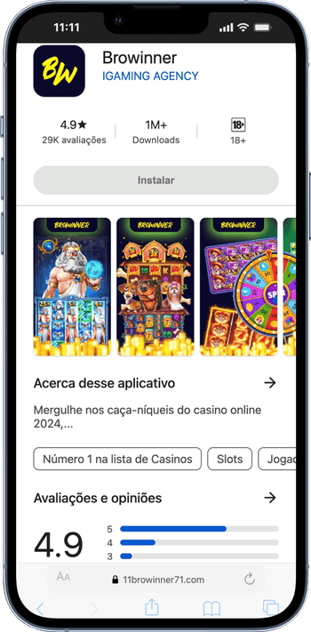 Aplicação móvel de jogo no Browinner