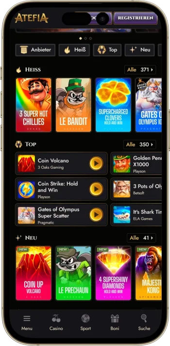 Atefia Online Casino Mobile
