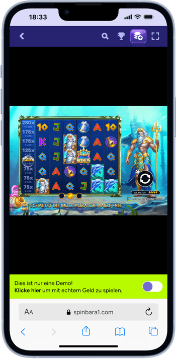 Mobile Version des Spinbara Casinos