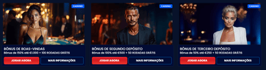 Bónus de boas-vindas de topo do Casino Roll Portugal com 3 depósitos