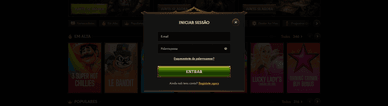 Login no portal Casino Crusado Portugal com opção de registar-se