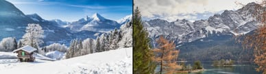 Bayerischen Alpen im Winter und Herbst
