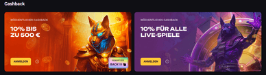 Legale Online Casino Cashback