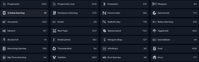X3Bet casino játékfejlesztői