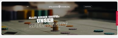 Website der Spielbank Esplanade Hamburg mit Übersicht zum Spielangebot