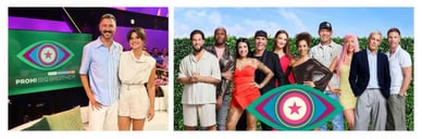 Marlene Lufen und Jochen Schropp mit Kandidaten von Promi Big Brother